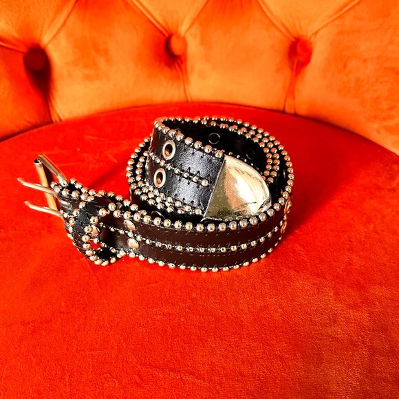 Black & Silver Bridle Belt - ( Gently Used ) - Picture 2 of 2